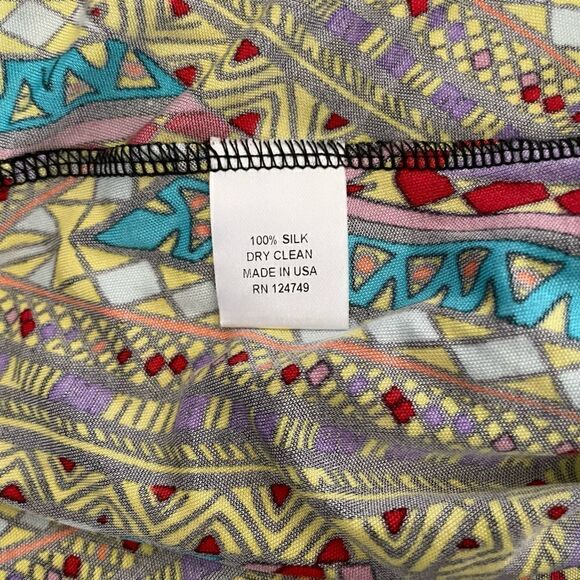 Mara Hoffman Sweetheart Neckline One Shoulder Gown Geometric Color Block Size XS - Picture 10 of 11